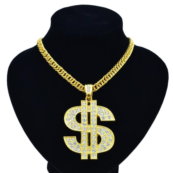 Kedja för män med dollarteckenhänge Halsband, Hip Hop Dollar Halsband