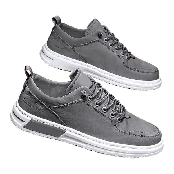 Miesten pehmeäpohjainen hengittävä ja liukumaton kevyt tyylikäs miesten plimsollit matkoille, toimistoon ja urheiluun Grey 42 EU
