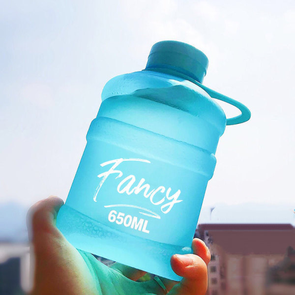 Mini Liten Ren Bucket Kopp Plast Vannkopp Fancy [Frostet Blå] 650ml Enkeltkopp