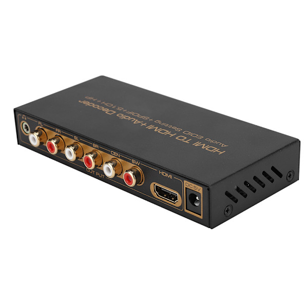 HDMI til HDMi Digital Audio Dekoding Dekoder Boks Konverter Adapter Svart