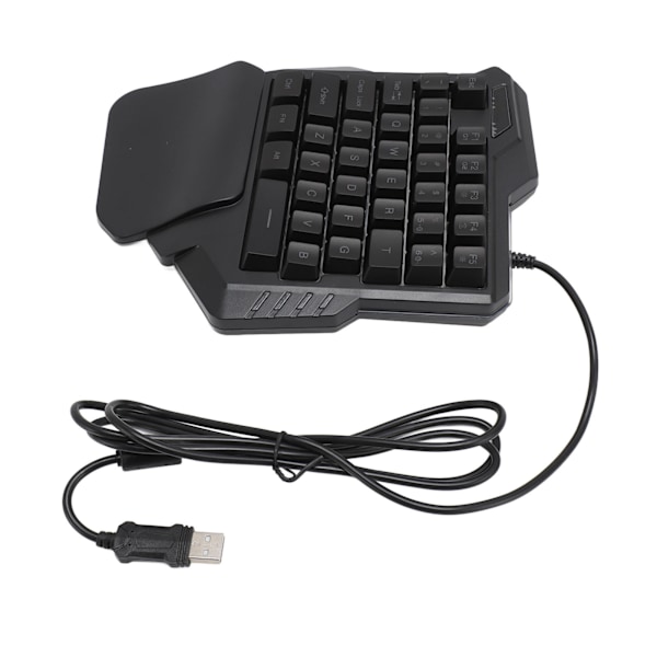 Enhands Gamingtangentbord 7 Färger RGB Bakgrundsbelysning Ergonomisk 35 Tangenter Bärbar Mini Gaming Tangentbord med handledsstöd för PC Gamer