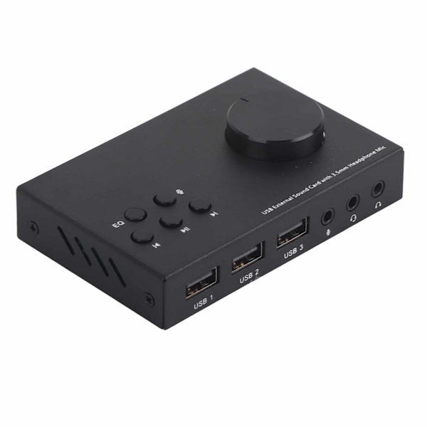 USB Ekstern lydkort Stereo 3,5 mm grensesnitt Multimodus design Flere EQ lydkonvertering Lydadapter