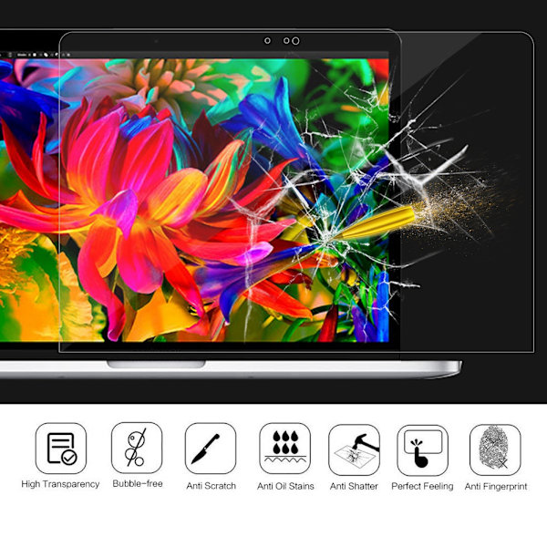 PET-näytönsuoja, tietokoneen suojakalvo, paksuus 0,5 mm, kovuus 9H, Mac Book Prolle (#1)
