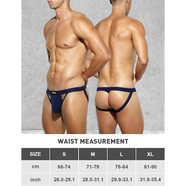 Herre Athletic Supporter Stretch Underbukser Mesh Jock Strap Multipack deep Blue M