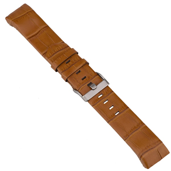 Färg Läder Armband Ersättning Rem Metall Spänne Rem för Fitbit charge2 Ljusbrun