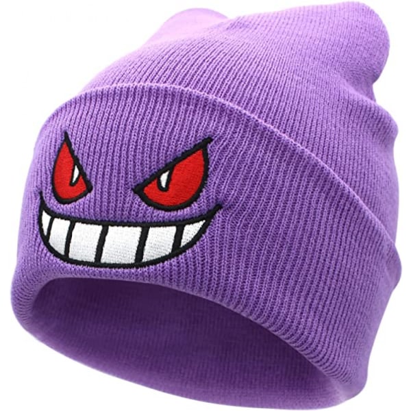 Anime Beanie Beanie Strikkede Huer, Morsomme Beanie Hat Vinter Skiløping Slouchy Varm Lue, Myk Hodeplagg for Menn Kvinner