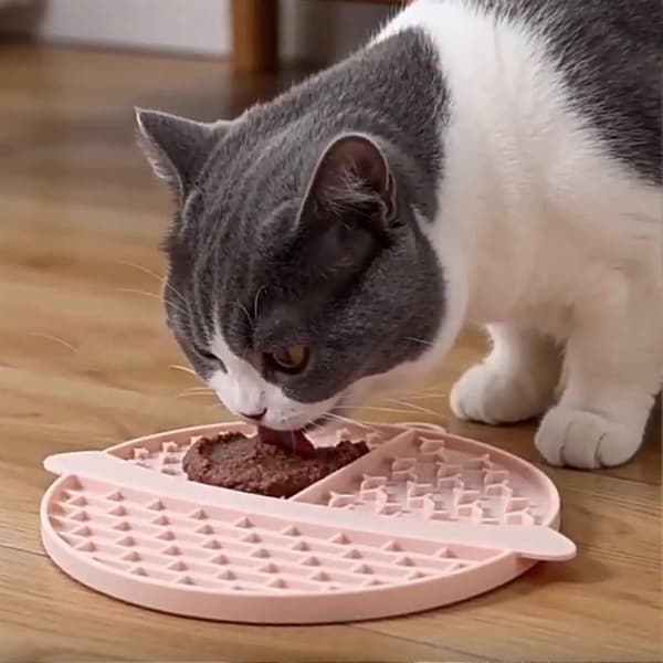 Silikone-slikkemåtte til hunde og katte til langsom spisning og fordøjelse Pink