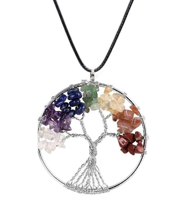Halsband Livets Träd CHAKRA Livets Träd REM New Age multifärg multicolor