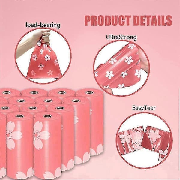 Bionedbrydelige hundeposer med blomsterduft, 6-pak