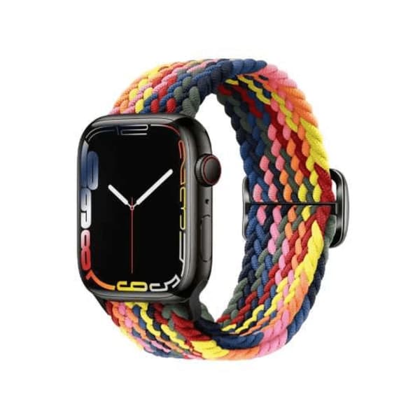Punottu ranneke Apple Watch 42/44/45 mm Värikäs M 48 3-Pack