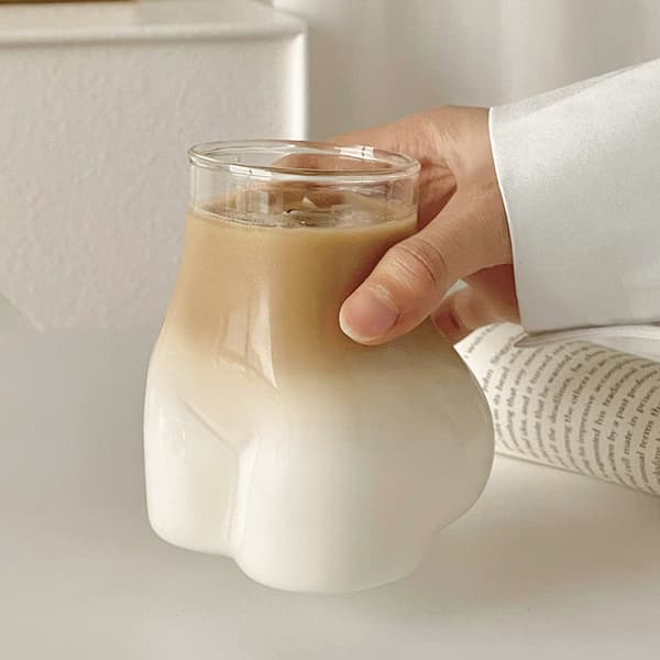 Iskaffekopp e Butt Glass 450ml Glas Morsom kaffekopp Dr