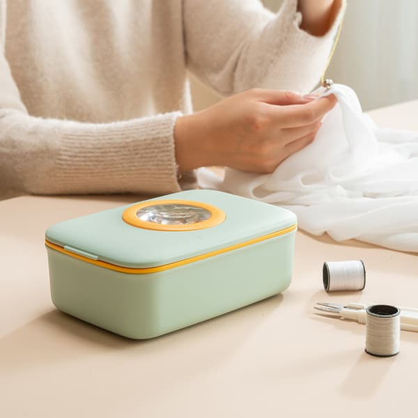 Sewing Box with Sewing Accessories, Professional Portable Sewing Set, DIY Premium Sewing Accessories Storage Box with Scissors, Threads, Needles, etc.