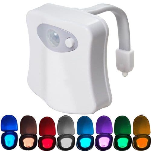 Bevegelsessensor LED Toalett Nattlys 8 Farger