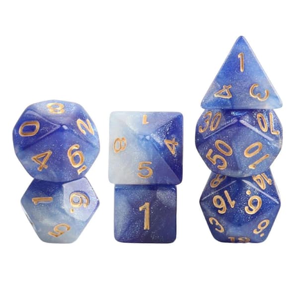 2x7x Polyhedral terningfestspill for bord mørkeblå 4 Pcs