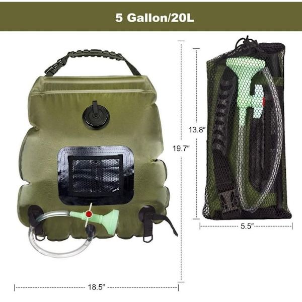 Campingdusch solardusch 20L duschpåse solvärme campingduschpåse med