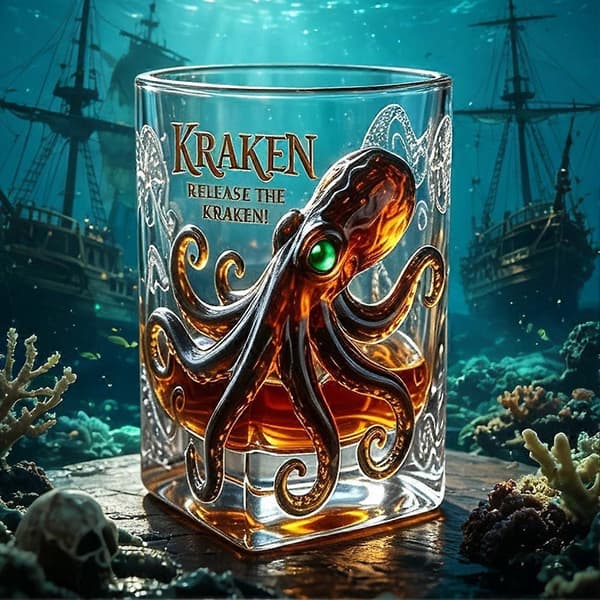 The Kraken Black Spiced Rum Octopus Whiskyglass