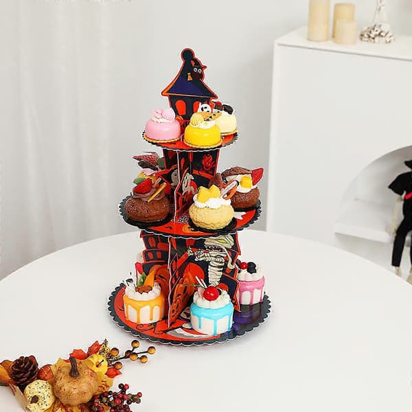Elegant Flerlags Bar Display Holder Stand til Halloween Bageentusiaster