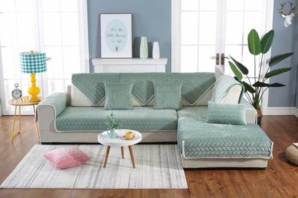 Modern minimalistisk soffkudde, bekvämt plysch soffkuddeöverdrag (Grön, golvmatta 40*60)