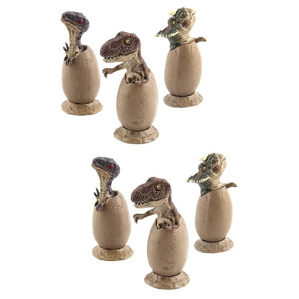 Dinosaurudrugningsmodel legetøj med base til børn, 6 stk. sæt