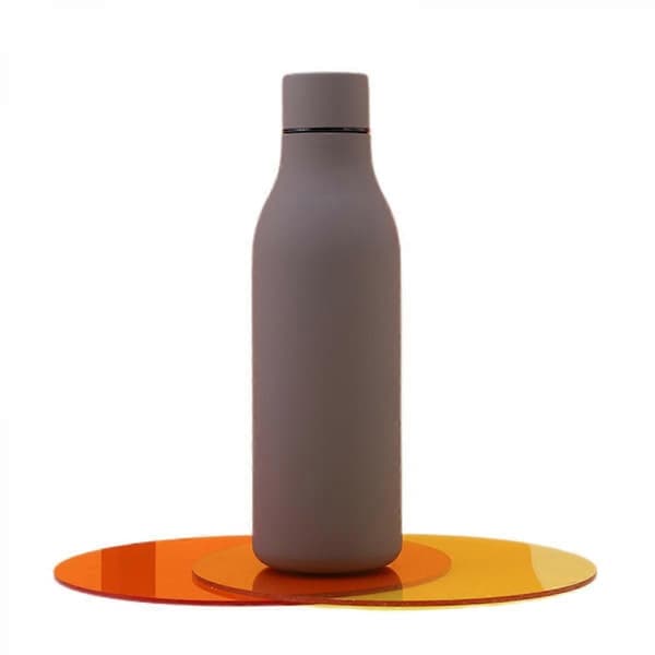Termokopp, varme og kalde drikker, dobbel rustfritt stål, 550 ml, brun