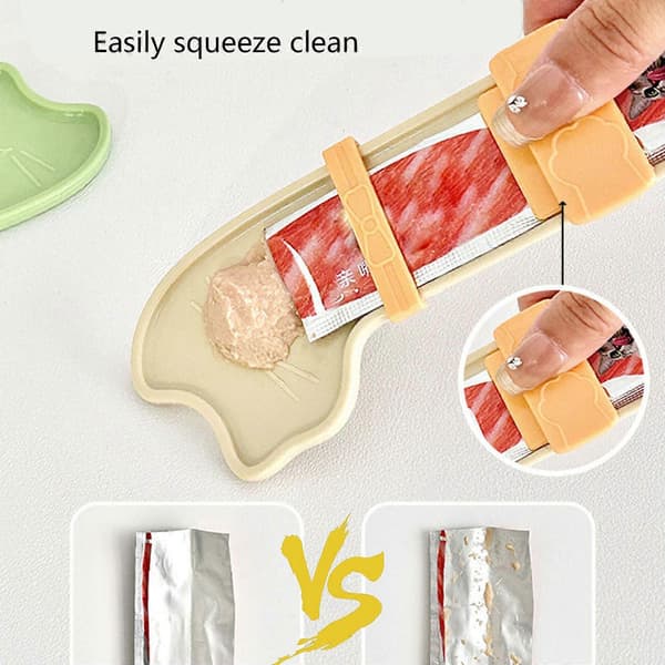 Kattegodbidder Squeezer Foderautomat til katte Praktisk foderdispenser til katte Vådfoderautomat til katte Squeeze foderautomat 3 stk. Tre farver blandet Three colors mixed