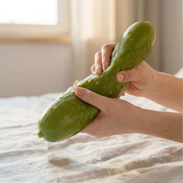 Pickle Squeeze Toy – Långsamt stigande gurkform – för ångest och dekompression Gul