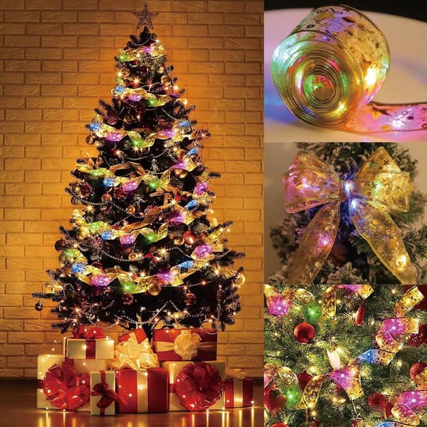 Christmas lighting - Christmas ribbon - Christmas tree lighting - 10 meter long light string - Contains 100 LED beads - With remote control and timer