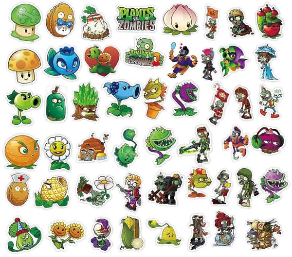 50 Plants vs. Zombies spillklistremerker
