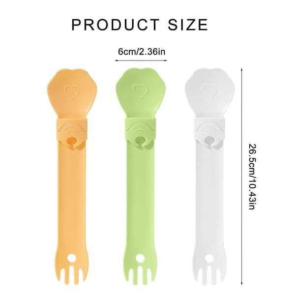 3 stk. godbidsdispenser til katte, ske til vådfoder, opbevaring til godbidder, gul, grøn og hvid Yellow green and wh