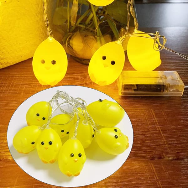 Battery-powered Easter String Lights 1.5m 10 LED, Cute Chick/Cracked Egg/Easter Egg Shaped String Lights, Indoor Room Decor for Easter
