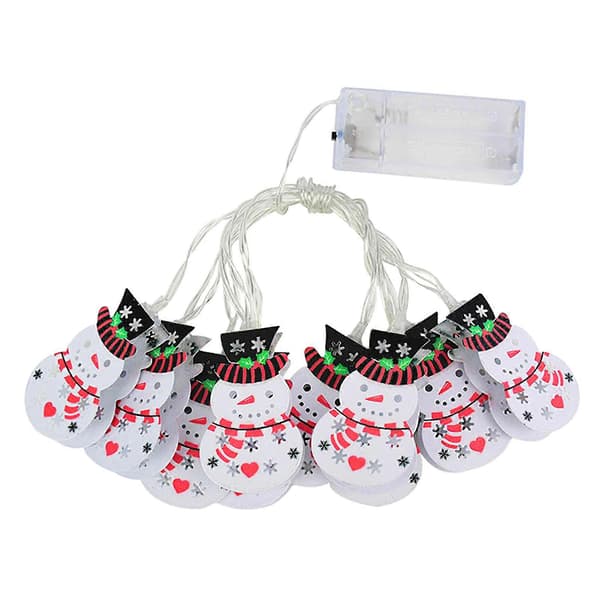 Christmas Doll String Lights, Bells, Snowman, Santa Claus Walking Stick, LED Decorative Lights