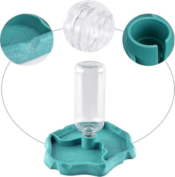 Højkvalitets skildpaddevandskål, foderskål, foder- og vandskål til krybdyr, automatisk foderdispenser, drikkeskål i plast Blue