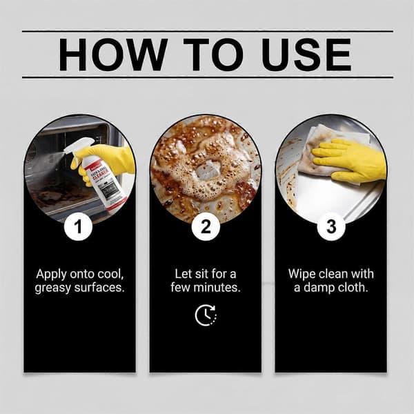 Heavy Duty Oven & Grill Cleaner 100ML Kitchen Degreaser Fast Acting Grease Stain Remover for Ovens, Grills, Stoves