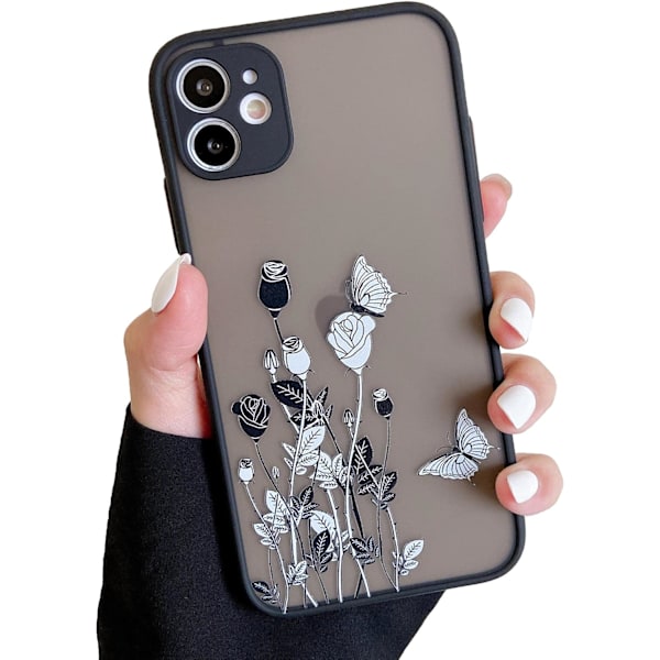 Etui til iPhone 13pro max, Sort Sommerfugl Rose Søde Piger Etui M