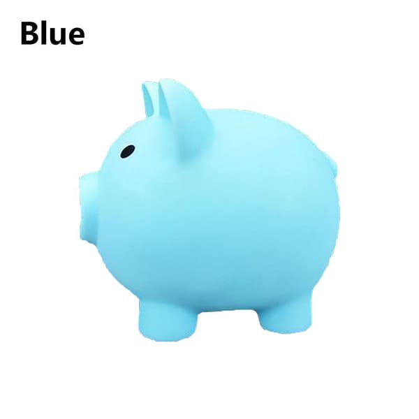 Sparkasse Tecknad grisformad spargris blå blue 10cmx8cmx9.5cm