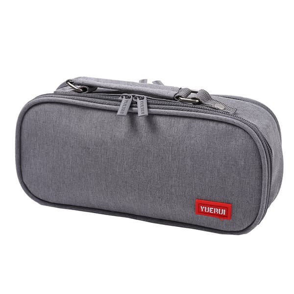 Fladt ovalt L etui, 24 cm, sort (sort)