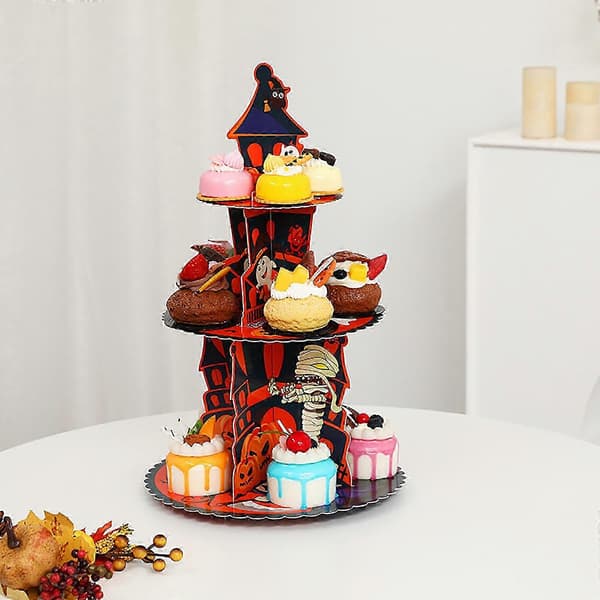 Elegant Flerlags Bar Display Holder Stand til Halloween Bageentusiaster