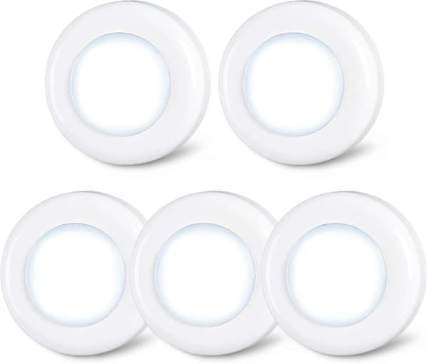 Tryklys Tryklys Mini Touch Tryk Spotlys Indendørs Bærbare LED Pucklys Batteridrevne til Under Skabe White