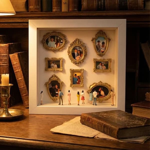 Miniature Photo Frame with LED Light - DIY Mini Museum Memory Frame