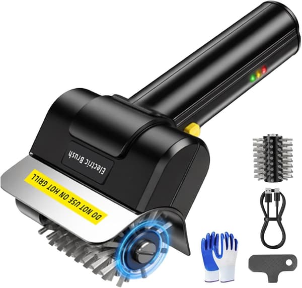 Electric Grill Brush, Automatic Grill Brush, USB Rechargeable Wire Brushes High Torque Grill Brushes, Powerful Cleaning Brushes for