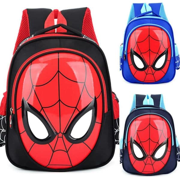 Barn Gutter Spiderman Ryggsekk Skoleveske Mørkeblå
