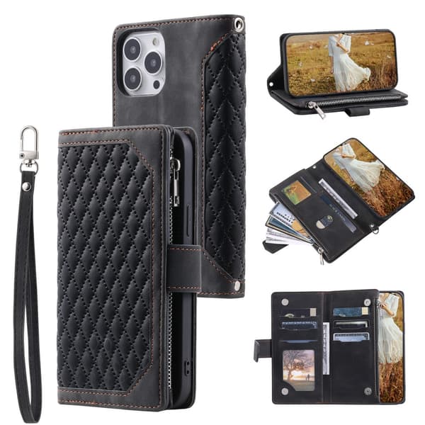 iPhone 15 Pro Pungtaske Vatteret Sort