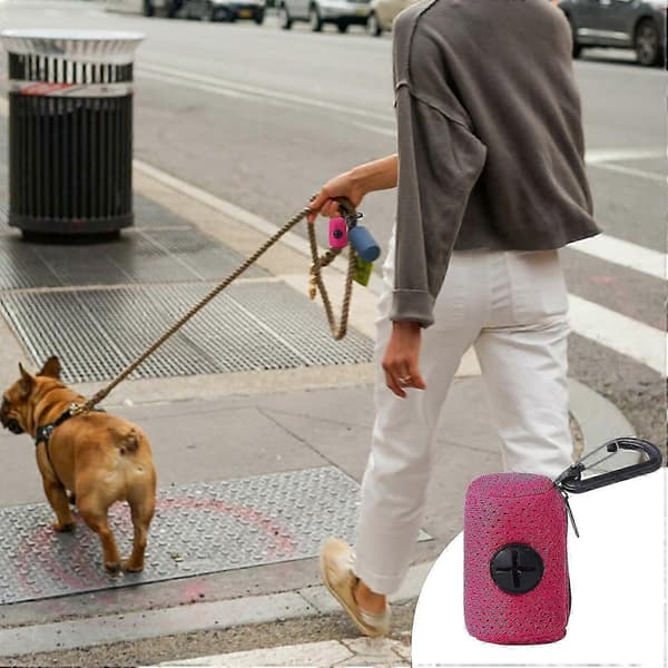 Bærbar håndfri hundepose-dispenser