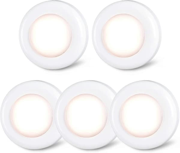 Tryklys Tryklys Mini Touch Tryk Spotlys Indendørs Bærbare LED Pucklys Batteridrevne til Under Skabe Warm White