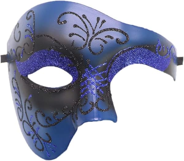 Oopperan kummitus naamio puolikas kasvo venetsialainen Mardi Gras -juhlamaski