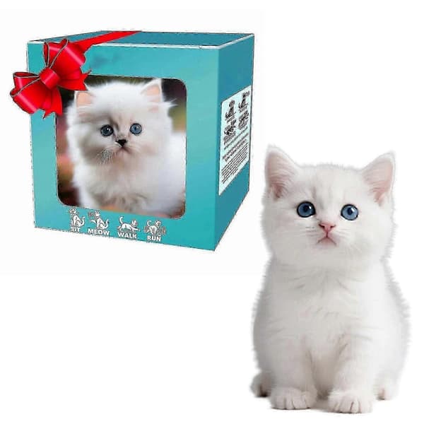 Interactive Robot Kitten Plush Toy for Kids - Soft Robotic Cat with Fun Activities for Children B