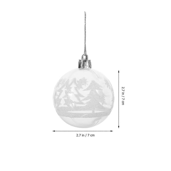 Julekugler i plast til ophæng på juletræet, 6 stk. sæt
