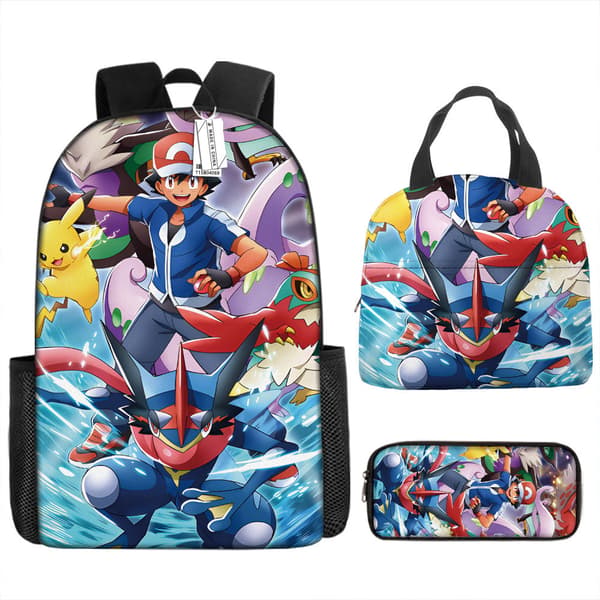 2025 Latest Model Pokémon Backpack Set Includes a School Bag, Lunch Bag, and Pencil Case