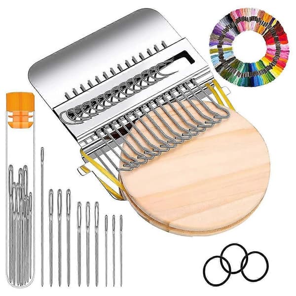 KnitPatch PatchMaker Kit - 100 farver broderitråd til lapning og vævning, komplet syhåndværkssæt