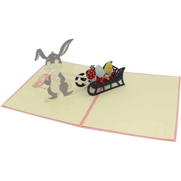 1 Piece Easter Greeting Card Printed Rabbit Card 3D